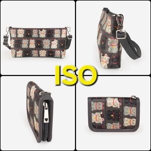 ISO Harveys Seatbelt Good Fortune Lucky Cat Bag & Wallet